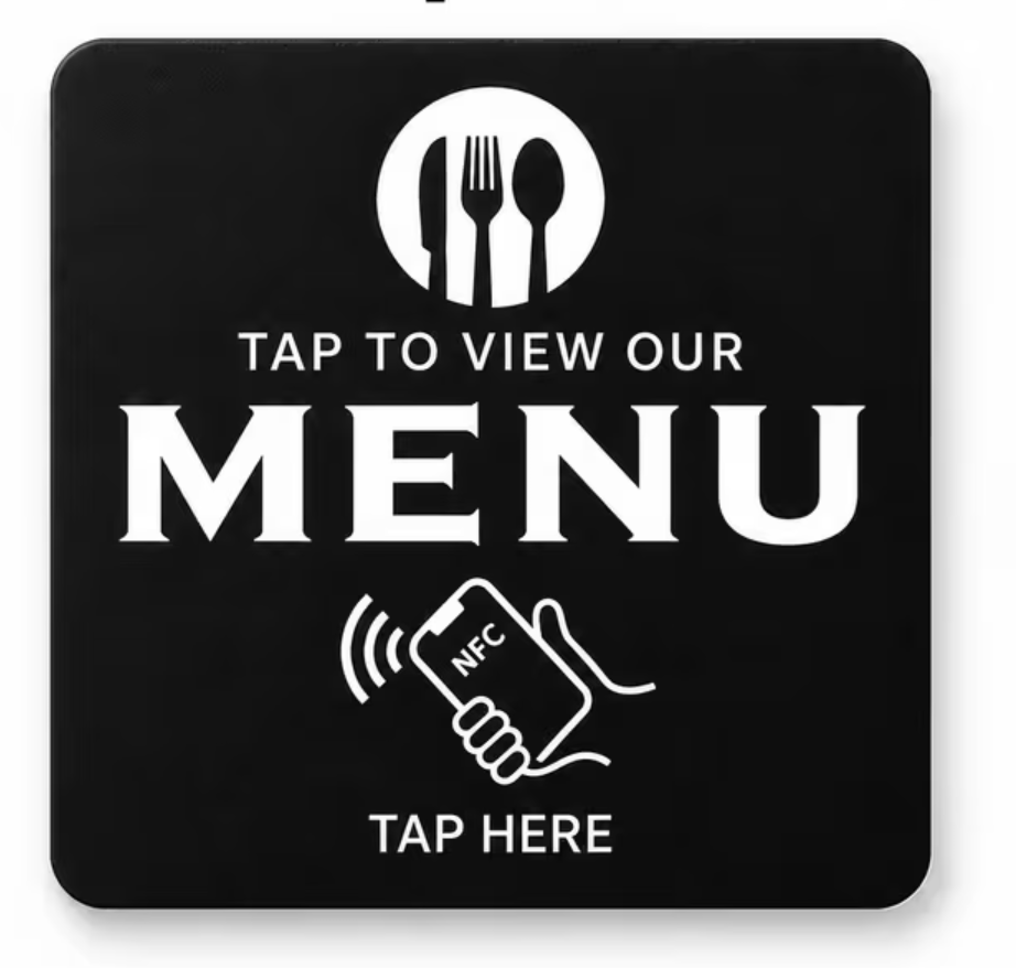 NFC Tap Menükarte – Black Edition